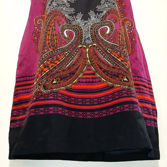 Dana Buchman Women Paisley Floral Print Lined Sleeveless Slit Midi Dress Size 14 - Picture 3 of 12